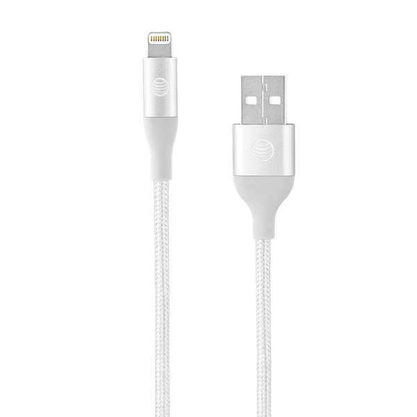 AT&T Braided Lightning Cable 6ft - White